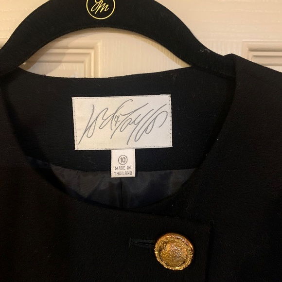 Lord &Taylor Black/Gold Lined Wool Jacket sz 10 - Picture 4 of 5